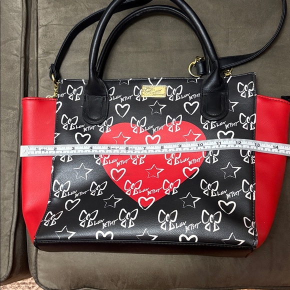 Betsey Johnson Black and Red Satchel - Picture 8 of 10